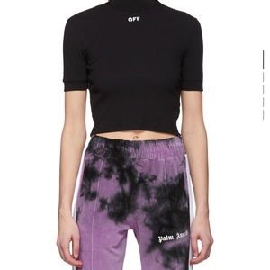 Off white SSENSE exclusive black rib mock neck t shirt